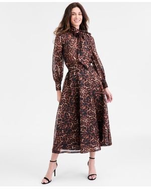 Anne Klein Circle Midi Skirt - Brown