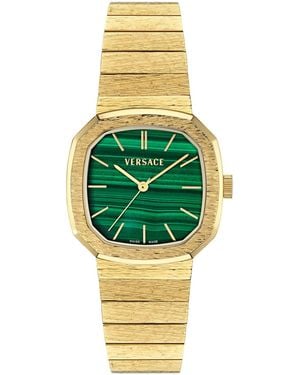 Versace V-arcadis Ip Yellow Stainless Steel Bracelet Watch 32mm - Green