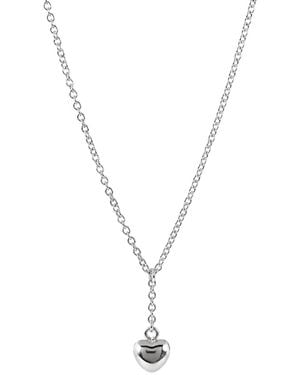 Giani Bernini Primavera Sterling Puff Heart Y Necklace - Metallic