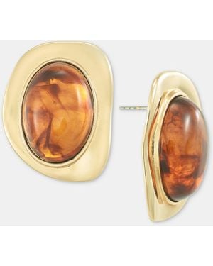 INC International Concepts Oval Stone Sculptural Stud Earrings - Metallic