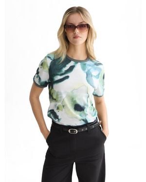 Scotch & Soda Printed Cotton Short-sleeve Crewneck T-shirt - Blue