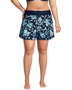 Lands' End Plus Size Sunshade Upf 50 5" Board Shorts - Blue