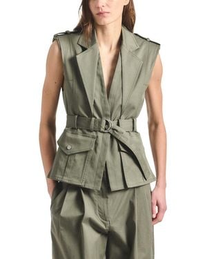 10 Crosby Derek Lam Scottie Belted Vest Jacket - Green