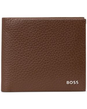 HUGO Boss New Crosstown Bifold Leather Wallet - Brown
