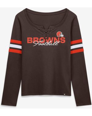Fanatics Cleveland S Team First Coverage Scheme Long-sleeve Lace-up Neckline T-shirt - Red