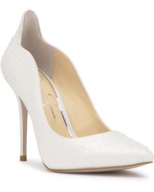 Jessica Simpson Wayva Scalloped Heel Stiletto Pumps - White