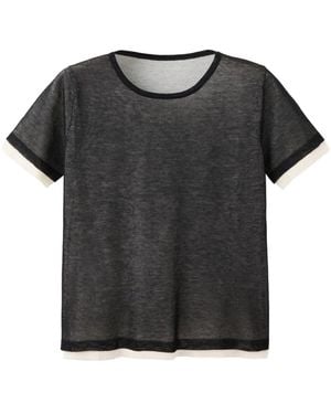 Mango Short-sleeve Crewneck Pullover - Black