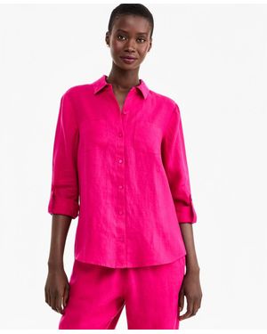 Charter Club 100% Linen Shirt - Pink