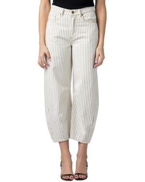 Blank NYC Rail Road Striped Barrell Pants - Gray