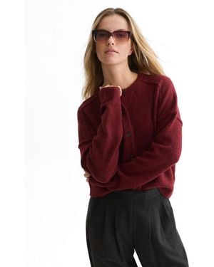 Scotch & Soda Fuzzy Relaxed-fit V-neck Cardigan - Red