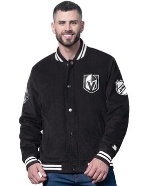 Starter Black Vegas Golden Knights Blackout Varsity Jacket - Blue