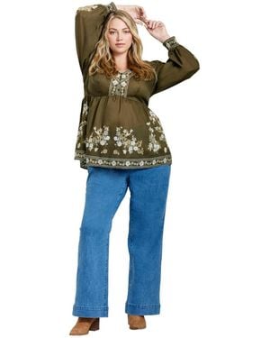 Avenue Plus Size Ethereal Escape Top - Blue