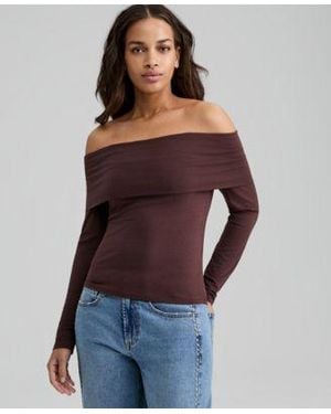 And Now This Now This Off The Shoulder Long Sleeve Top Macys Exclusive - Purple