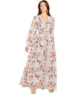 Lara Long Sleeve Print Dress - Pink