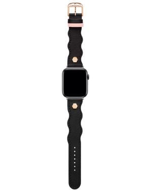 Ted Baker Ted Wavy Design Leather Strap - Black