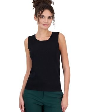 Anne Klein Scoop Neck Sleeveless Tank - Black