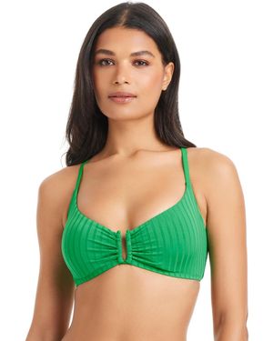 Sanctuary Refresh Ribbed Tie-back Underwire Bra - Green