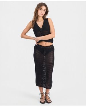 Miken Swim Cover-up Midi Skirt - Black