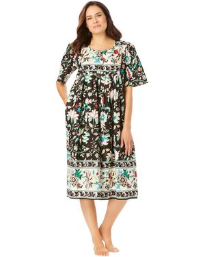 Only Neccessities Plus Size Only Necessities Mixed Print Short Lounger - Green