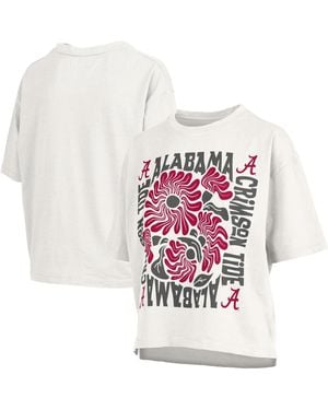 Pressbox Harmony Graphic Floral-print Cropped T-shirt - White