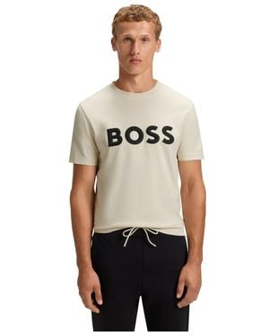 BOSS Boss By 3d Logo Cotton-jersey T-shirt - White