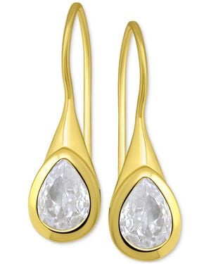 Giani Bernini Cubic Zirconia Pear Bezel Fish Hook Drop Earrings - Metallic