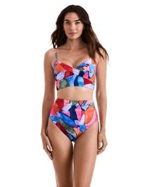 Mimi Flamingo Jamie Midkini High Waist Bottoms Jamie Printed Tankini Top - Red