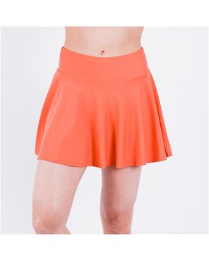 Calypsa Flowy Swim Skirt With Attached Shorts - Orange