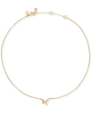 Kate Spade Girlie Pearlie Cubic Zirconia Mini Bow Pendant Necklace - Natural