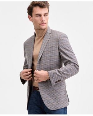 Kenneth Cole Slim-fit Techni-cole Plaid Sport Coat - Gray