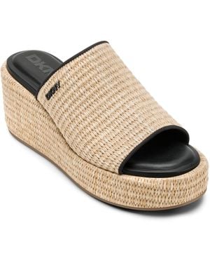 DKNY Conrad Slip-on Wedge Sandals - Natural
