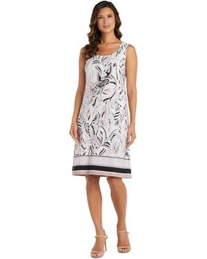 R & M Richards Open-front Jacket And Necklace Dress Set - White
