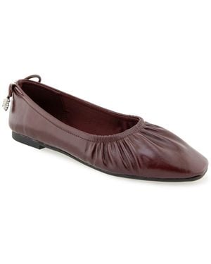 Kenneth Cole Max Ruched Ballet Slip-on Flats - Brown