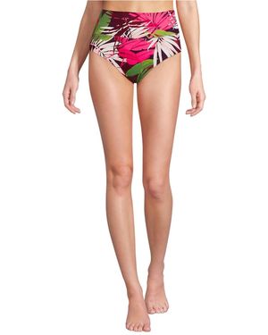 Lands' End Pinchless High Waisted Bikini Bottoms - Blue