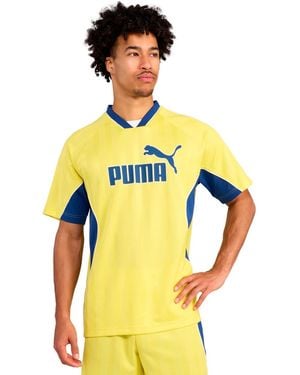 PUMA Sport Stripe V-neck Jersey - Yellow