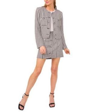 Cece Gingham Jacket Knit Mini Skirt - Gray