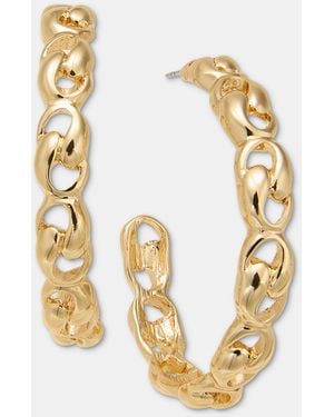 INC International Concepts Chain Hoop Earrings - Metallic