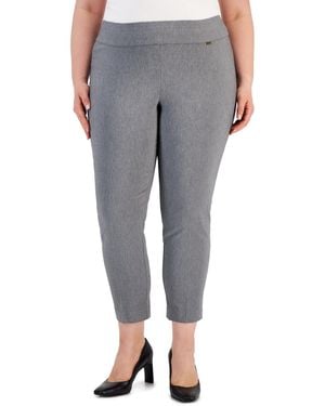 INC International Concepts Plus Size Bengaline Skinny Pants - Gray