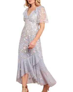 Needle & Thread Ethereal Blooms Frill Ankle Gown - White