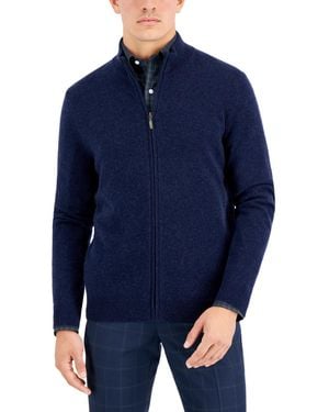 Club Room Full-zip Cashmere Sweater - Blue