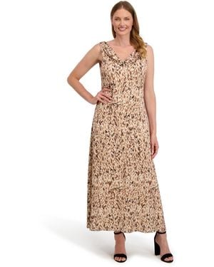 Laundry by Shelli Segal Roxanne Sleeveless Low Cowl Dress - Natural
