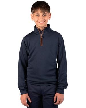 Tailorbyrd Boys' 8-20 Ottoman Quarter Zip - Blue