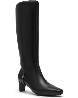 Anne Klein Iverson Knee High Dress Boots Regular Wide Calf - Black