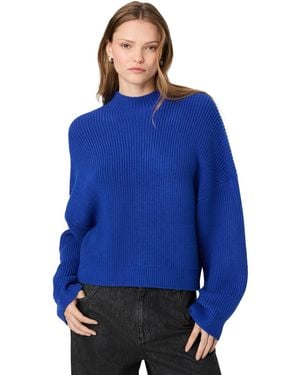 French Connection Babysoft Rib Mock Neck Relaxed-fit Long-sleeve Pullover - Blue