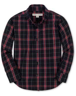 Hope & Henry Boys Organic Long Sleeve Stretch Poplin Shirt - Gray