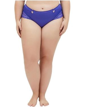 City Chic Plus Size Renay Hi Brief - Blue