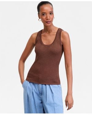 INC International Concepts Scoop-neck Sweater Tank - Blue