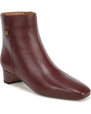 Franco Sarto Luella Square Toe Zip Ankle Boots - Brown