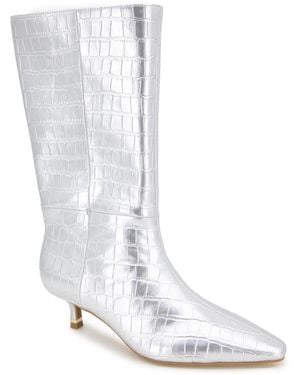 Kenneth Cole Meryl Kitten Heel Boots - White