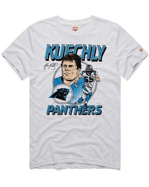 Homage Carolina Panthers Luke Kuechly Classic Illustration Tri-blend Screen-print T-shirt - Gray